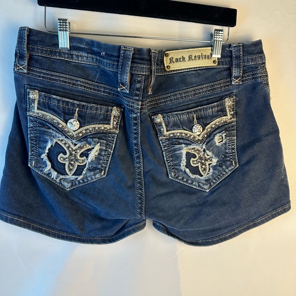 Women's Blue Denim Shorts Rock Revival - Picture 2 of 3